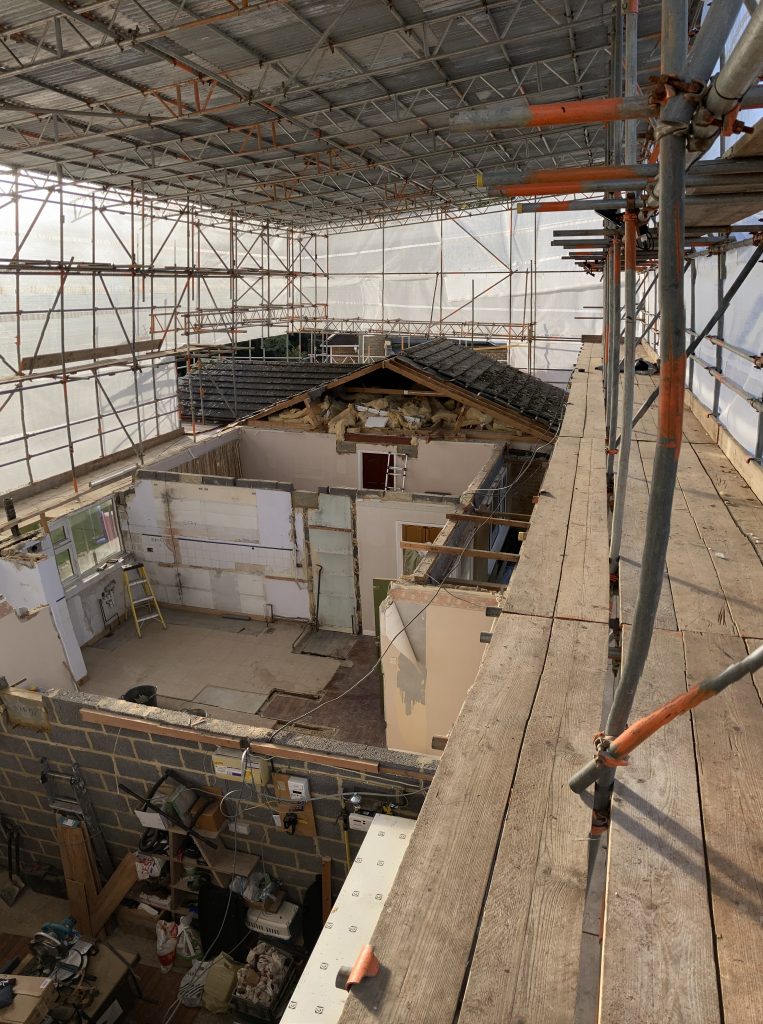 Major renovation under a temporary roof